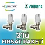 Vaillant Köşe Termostatik Radyatör Vanası 1/2" (3'lü Paket)