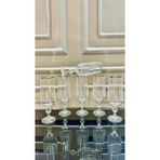 Vakıf Home Bohemia Kristal Ayaklı Gümüş Renk Kesme El Işi Kahve Yanı Su Bardağı 180 ml - 6 Adet