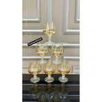 Vakıf home Bohemia Kristal Gold Ayaklı Kahve Yanı Su Bardağı 250 ml