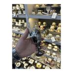 Vakıf home Bohemia Kristal İncili Titanyum Platin Ayaklı Kahve Yanı Su Bardağı