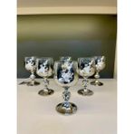 Vakıf Home Bohemia Kristal Titanyum Gümüş Renk Incili Kahve Yanı Su Bardağı 150 ml