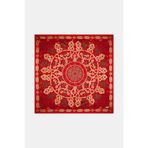 Vakko KIRMIZI GEOMETRİK DESENLİ TWILL EŞARP