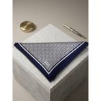 Vakko Monogram Desenli Twill İpek Eşarp Lacivert