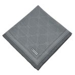 Vakko Pamuk İpek Eşarp - Bordürlü Monogram - Koyu Gri
