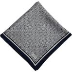 Vakko Tivil Monogram Ipek Eşarp 41408-BEYAZ Lacivert