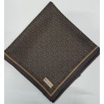 Vakko Tivil Monogram Ipek Eşarp 41408-Koyu Kahve Camel - Koyu Kahve - Camel - 90 x 90 cm