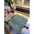 Vakko Twill Eşarp - Yeşil - Ekru