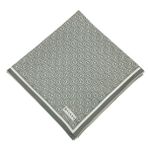 Vakko Twill İpek Eşarp - Yeni Monogram - Kurşun Gri