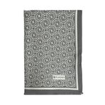 Vakko Twill İpek Şal - Yeni Monogram - Gri Ekru