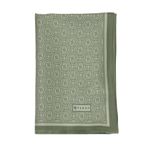 Vakko Twill İpek Şal - Yeni Monogram - Yağ Yeşili
