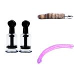 Vakum Klitoris Pompası 3 cm + Kuyruklu Anal Tıkaç Büyük + Devasa Çift Uçlu Dildo 450 mm