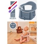 Vakumlu Bebek Banyo & Mama Oturağı Mavi + Silicolife 2 Adet Silikon Mama Kaşığı Hediye