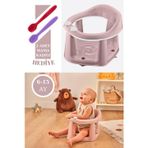 Vakumlu Bebek Banyo & Mama Oturağı Pembe + Silicolife 2 Adet Silikon Mama Kaşığı Hediye