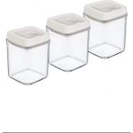 Vakumlu Erzak Kavanozu Kare 3lü Set ROYALEKS-OKY-234 - 1 - Çok Renkli