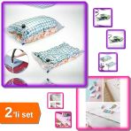 Vakumlu Hurç 98X68 Cm + 12 Adet Yorgan Kılıfı Çarşaf Nevresim Sabitleyici Klips - 2Li Set Q7r5n9