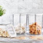 Vakumlu Kare Saklama Kabı 3 Adet 1200 Ml, Beyaz - 0 Siyah - Option-1