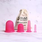 Vakumlu Silikon Masaj Kupası 4'lü Set Pembe, Kuru Kupa, Selülit Ve Yüz Masaj Seti