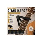 valares Profesyonel Gitar Kapo Akustik & Klasik Gitar Uyumlu Güçlü Yay Sistemli Siyah Kapo