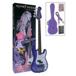 Valencıa Grb1kcpp Bas Gıtar Gypsy Rose Set (Gıgbag, Sehpa, Stıckers, Bas Gıtar Set-Mor-E (Gitar Askisi, Sehpa, Kilif, Dvd, Sticker)