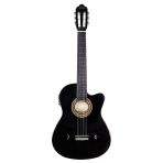 Valencia VC104THNCEBK Elektro Klasik Gitar Ince Kasa (Siyah) | Thin Body - Ekolayzırlı - Sap Çelikli