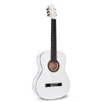 Valencia VC104TWT 4/4 Klasik Gitar - Beyaz (Başlangıç Seviyesi) | Tam Boy Gövde, Sap Ayar Çeliği, Şık Parlak Beyaz Kaplama ve Yeni Başlayanlar Için Dengeli Tuşe