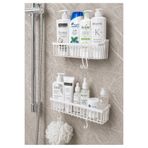 VALENT Yapışkanlı 2'li Banyo Rafı, Banyo Düzenleyici Şampuanlık (Yapışkan Dahildir)