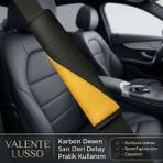 Valente Lusso Emniyet Kemer Pedi 2 Adet Cırtlı | Emniyet Kemer Kılıfı | Omuz ve Boyun Koruyucu - Siyah - Sarı