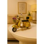 VALENZA STORE Dekoratif Sarı Metal Scooter Sepetli