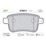Valeo 670011 Arka Fren Balatası