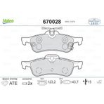Valeo 670028 Arka Fren Balatası