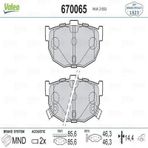 Valeo 670065 Arka Fren Balatası