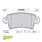 Valeo 670538 Arka Fren Balatası