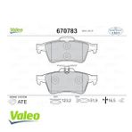 Valeo 670783 Arka Fren Balatası