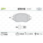 Valeo ÖN FREN BALATASI RENAULT MEGANE 4 2015 TÜM MOTOR TİPLERİ G:129MM Y:58.4 MM K:18MM FTE KIRMIZI KUTU 410603407R WVA22610 410605929R