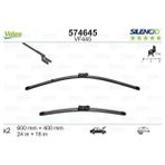 Valeo Semeglbl Ön Cam Silecek Süpürge Takimi Corsa F 19- Mokka 20- Combo 12- P208-P2008 19- C3 Picasso 09- C4 20- D S3 18- Doblo-Kuga-Ibiza Flat Blade VM445 X2 600 400 mm - Siyah