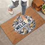 Valerine Life Çakıl Taşları ve Pusula Welcome Kapı Önü Paspası 45x70cm