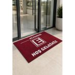 Valerine Life Eczane Logolu Kırmızı Hoş Geldiniz İşyeri Kapı Önü Paspası 45X70cm Kişiye Firmaya Özel