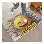 Valerine Life Gülen Surat Emoji Welcome Kapı Önü Paspası 45x70cm