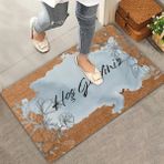 Valerine Life Kara Kalem Gelincik Mavi Renk Hoş Geldiniz Kapı Önü Paspası 45x70cm