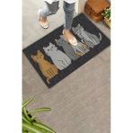 Valerine Life Kedi Konseyi Pati Kardeşliği Siyah Renk Welcome Hoş Geldiniz Kapı Önü Paspası 45X70cm