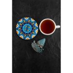 Valerine Life Kutsal Geometri Mandala Desenli Yıkanabilir Kaydırmaz Ofis Çay Ve Fincan Bardak Altlığı 10X10cm 6 Adet