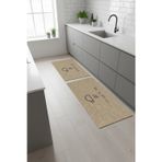 Valerine Life Mutfak Yolluğu Halısı Bi Kahve Fincanlı Krem Rengi Tezgah Önü Paspası İkili Kilim Takı