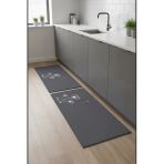 Valerine Life Mutfak Yolluğu Halısı Quiet Life Sakin Yaşam Gri Tezgah Önü Paspası İkili Kilim Takımı Döküntülere Estetik