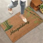 Valerine Life Yeşil Bambu Ağacı Hoş Geldiniz Kapı Önü Paspası 45x70cm