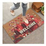 Valerine Life Yılbaşı Şemsiye Şekeri Ve Hediyeler Welcome Kapı Önü Paspası 45x70cm