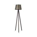 Valerino 123YEŞİLCEVİZ Tripod Ahşap Lambader - Konik Koyu Yeşil Kumaş Başlıklı Ceviz Rengi Üç Ayaklı Yer Lambası, E27 Duy Modern ve Otantik Köşe Aydınlatması, Doğal Ahşap Gövdeli Dekoratif Abajur