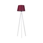 Valerino 1410 Tripod Ahşap Lambader - Konik Bordo Kumaş Başlıklı Beyaz Üç Ayaklı Yer Lambası, E27 Duy Modern ve Şık Köşe Aydınlatması, Leke Tutmaz İthal Kumaş Şapkalı Dekoratif Abajur