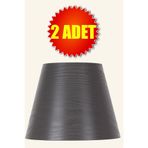 Valerino 2'li Set Antrasit Füme Konik Lambader Şapkası - 35 cm Geniş Çaplı Abajur Başlığı, E27 Duy Uyumlu Yedek Kumaş Başlık Paketi (LB833)