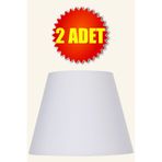 Valerino 2'li Set Beyaz Konik Lambader Şapkası - 35 cm Geniş Çaplı Abajur Başlığı, E27 Duy Uyumlu Yedek Kumaş Başlık Paketi, Modern ve Aydınlık Aydınlatma Aksesuarı (LB831)