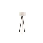Valerino 3 Ayaklı Ahşap Lambader - Krem Kumaş Başlıklı Tripod Yer Lambası, E27 Duy Kahve Renkli Doğal Ahşap Gövde, Modern ve Şık Köşe Aydınlatması (LY682)